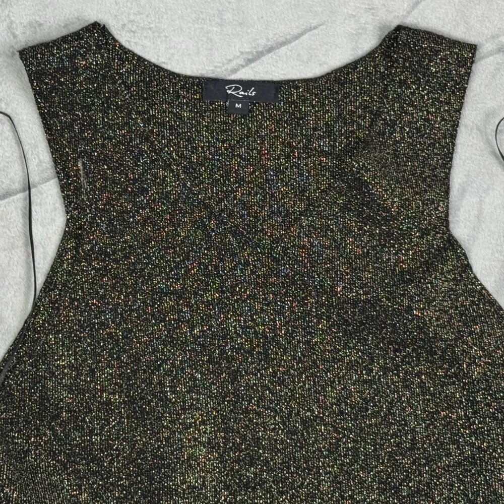 Rails Kaia Black & Metallic Gold Knit Bodycon Dress - Picture 4 of 6